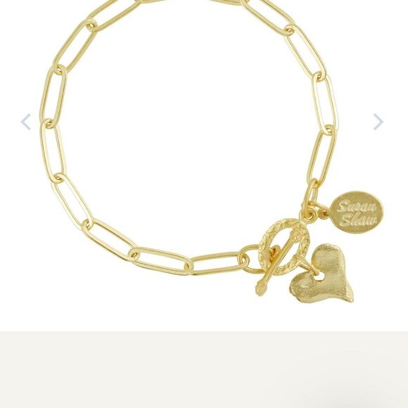 Susan Shaw Gold Heart Charm Bracelet - Picture 1 of 2
